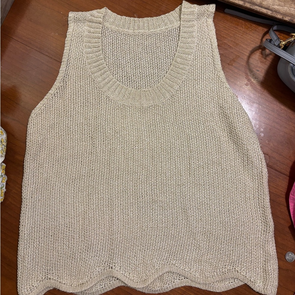 Gold sheer top
